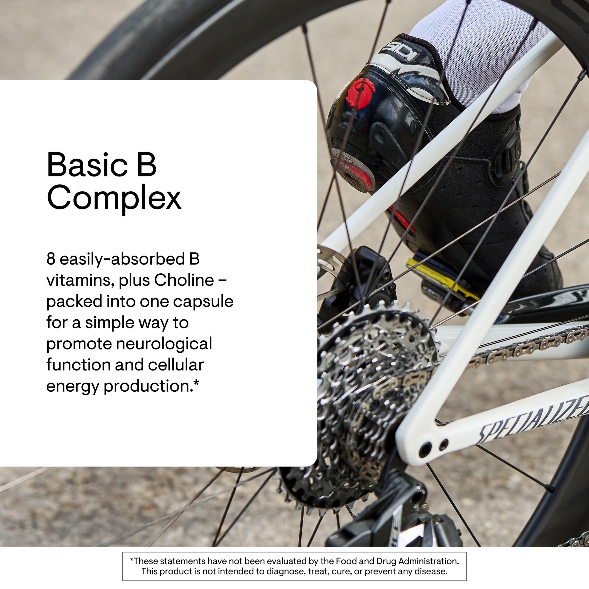 Back label view of Thorne Vitamin B complex with choline detailing the capsule usage and dosage directions.