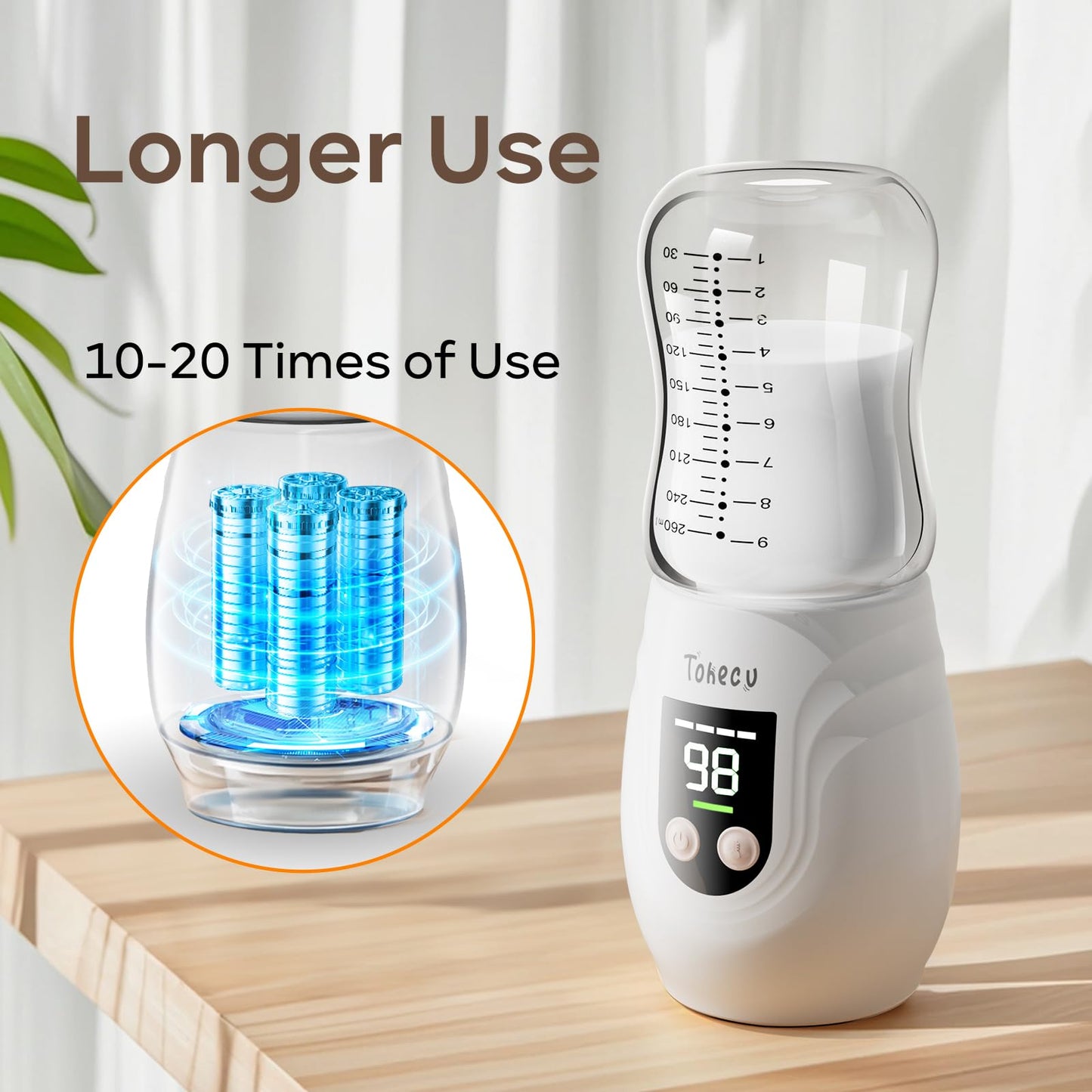 Tohecu portable warmer showing leak-proof O-ring seal detail