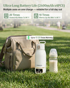 Edenpeer portable milk warmer placed inside a diaper bag