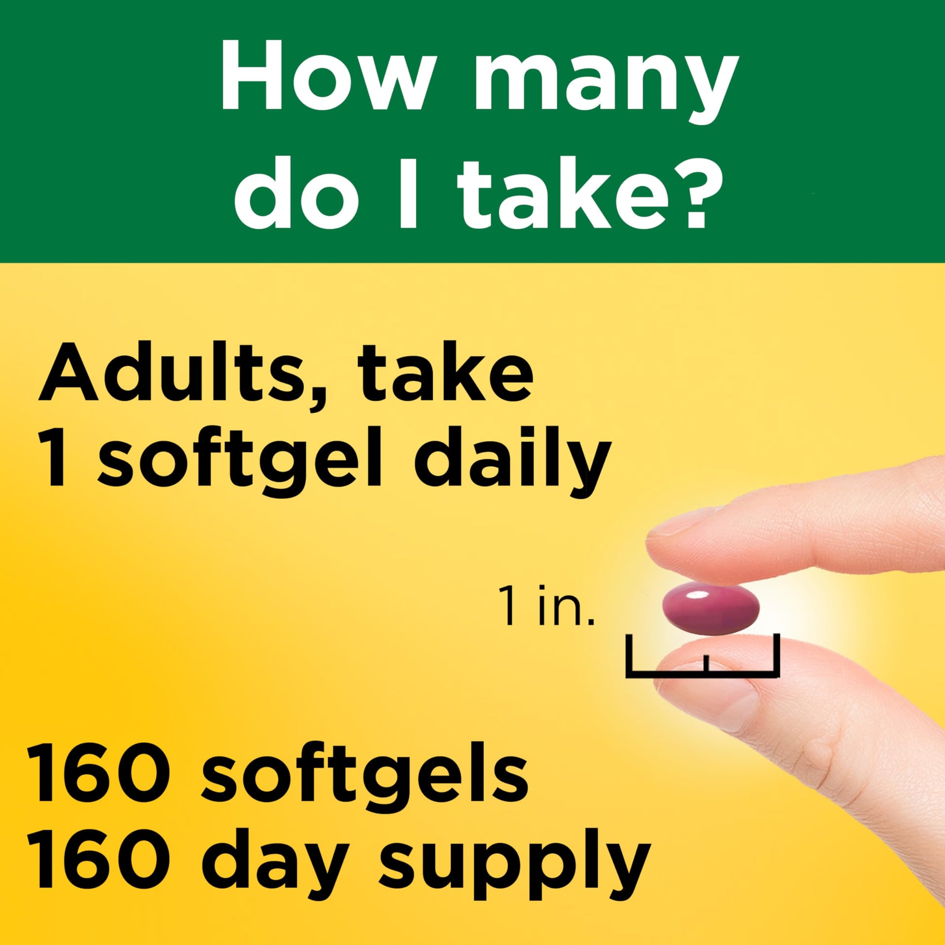 Nature Made 160 softgels bottle highlighting essential B vitamins with no artificial flavors