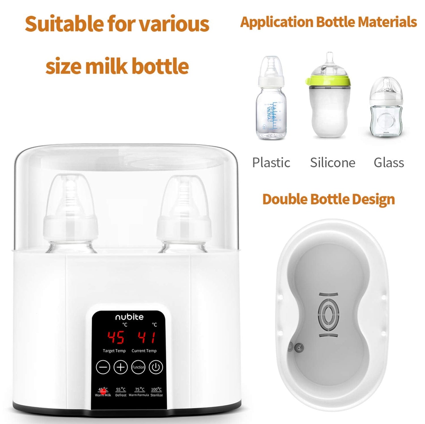 Nubite dual bottle warmer used for warming baby food jars