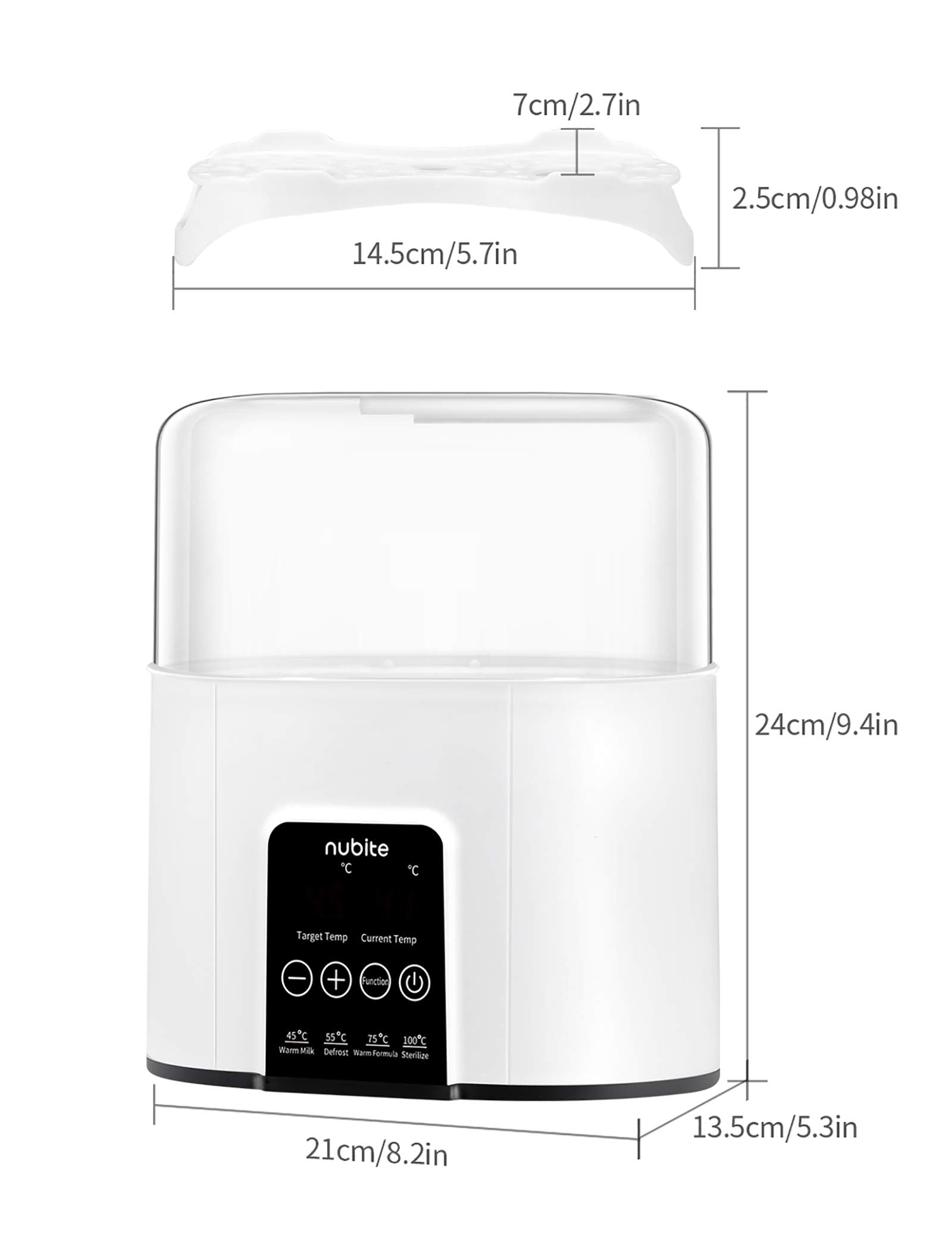 Nubite baby bottle warmer in a modern nursery setting