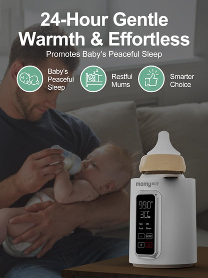 Momyeasy bottle warmer unit in a modern kitchen nursery setting.