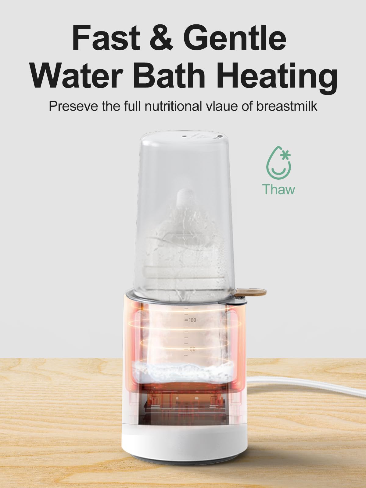 Momyeasy multi-functional bottle warmer displaying food heating mode.