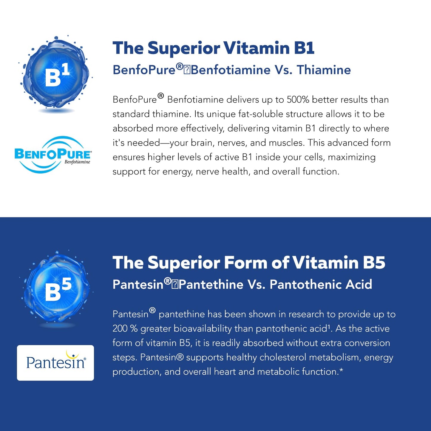 Triquetra Health L Methylfolate and BenfoPure premium B complex vitamins