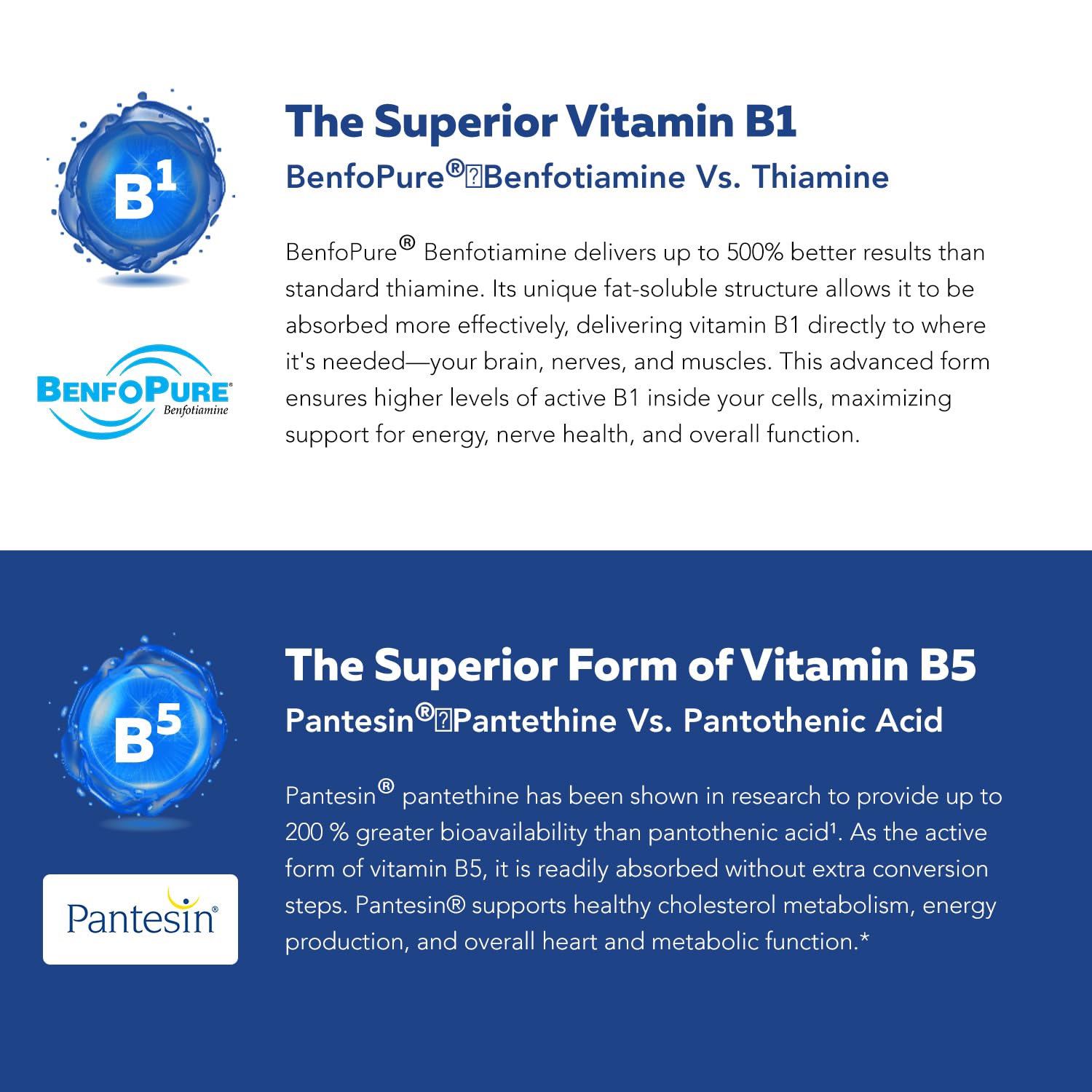 Triquetra Health L Methylfolate and BenfoPure premium B complex vitamins