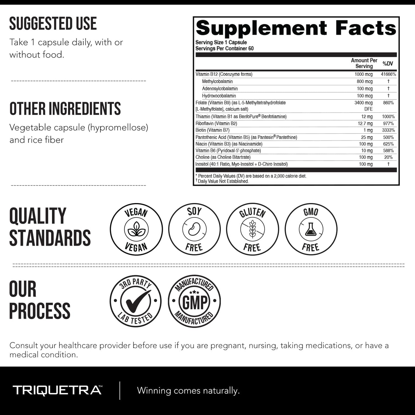 Triquetra Health USA imported premium dietary supplement lifestyle bottle view