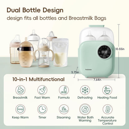 Close up of Felizbebe digital touchscreen control panel for bottle warmer