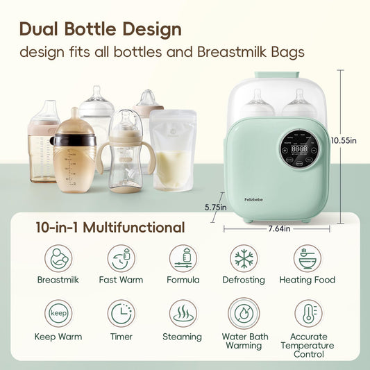 Close up of Felizbebe digital touchscreen control panel for bottle warmer