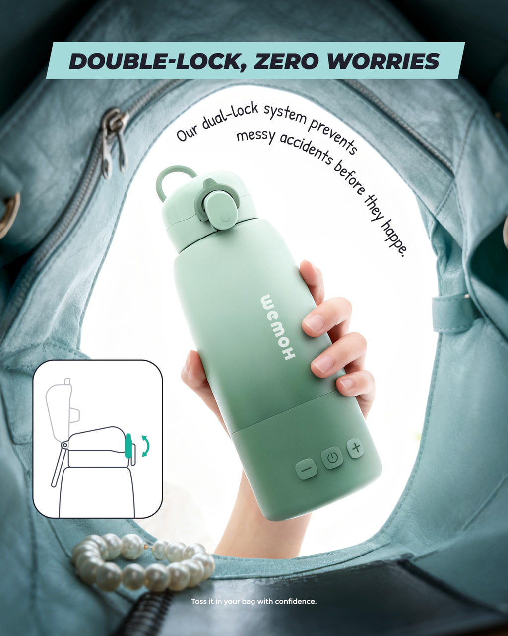 USB-C charging cable connected to Pongnas bottle warmer