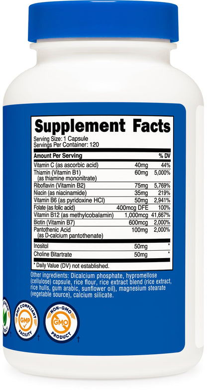 Nutricost Vitamin B Complex with Vitamin C non-GMO seal view