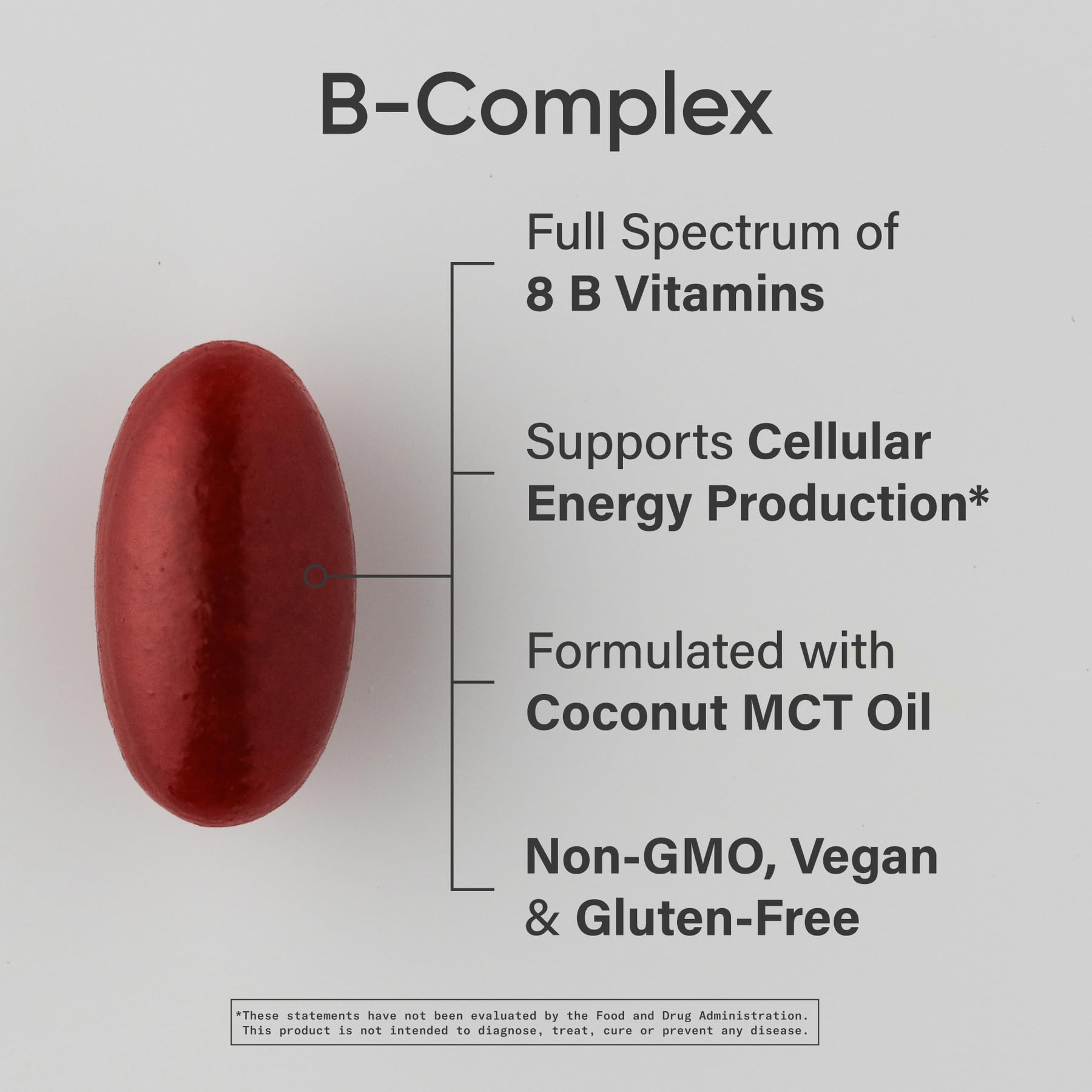 Sports Research full spectrum B complex dietary supplement bottle showing plantgel capsule benefits.