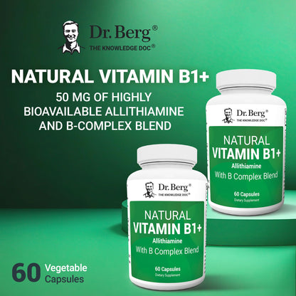 Authentic USA imported Dr. Berg B complex supplement bottle showing gluten free and non GMO certifications