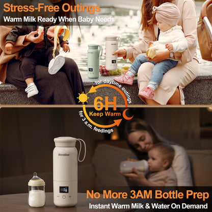 Veroline beige bottle warmer inside diaper bag