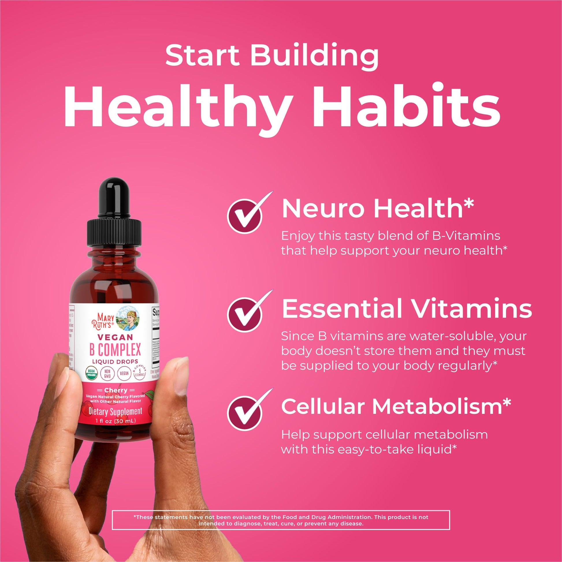 MaryRuth Organics liquid vitamin B complex dropper top and packaging box