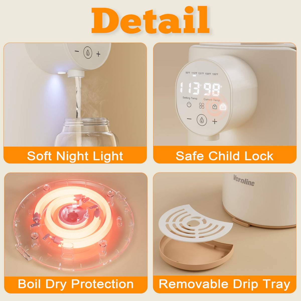 Veroline instant water warmer in modern kitchen setting
