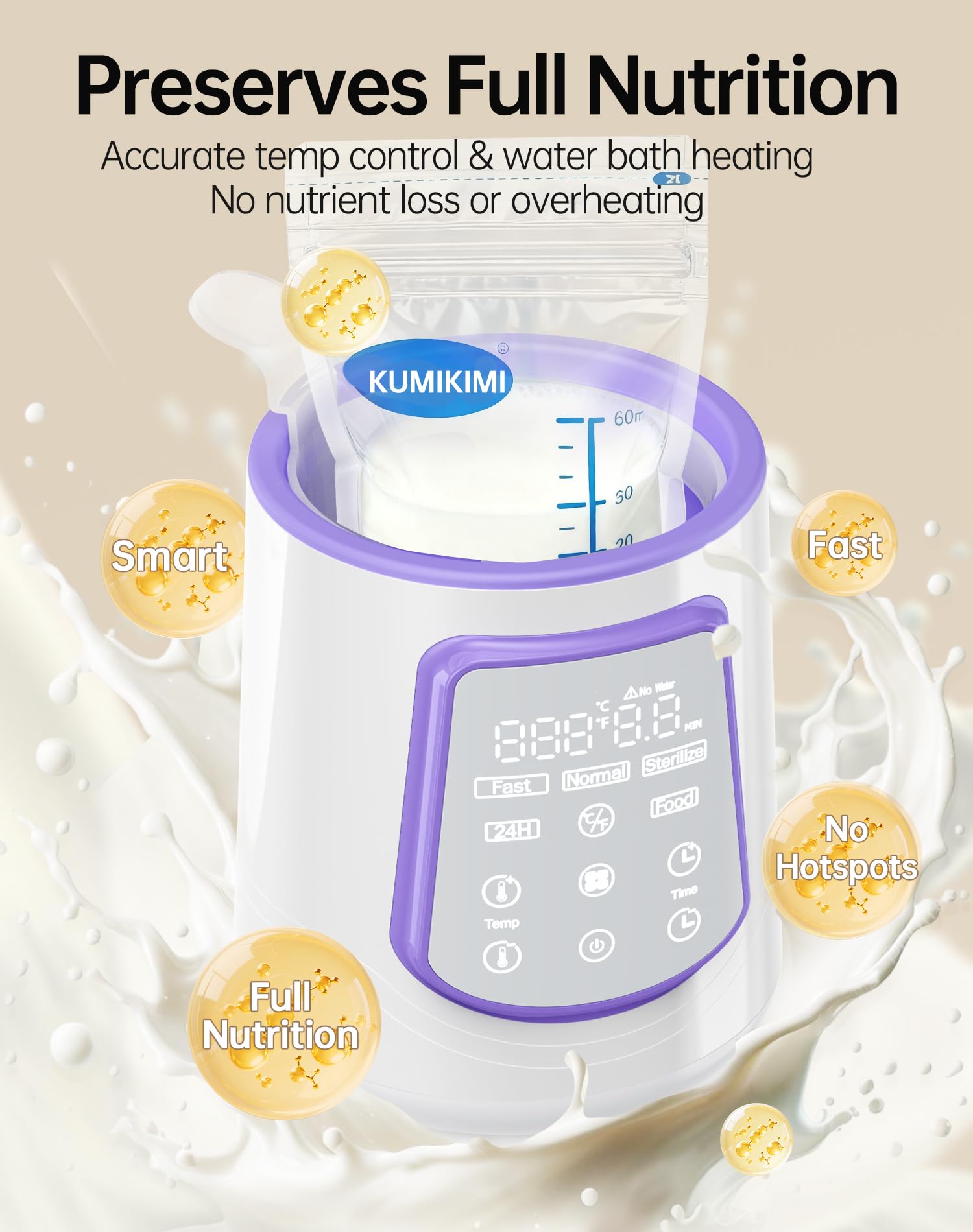 Kumikimi 12-in-1 warmer with baby food jar accessory