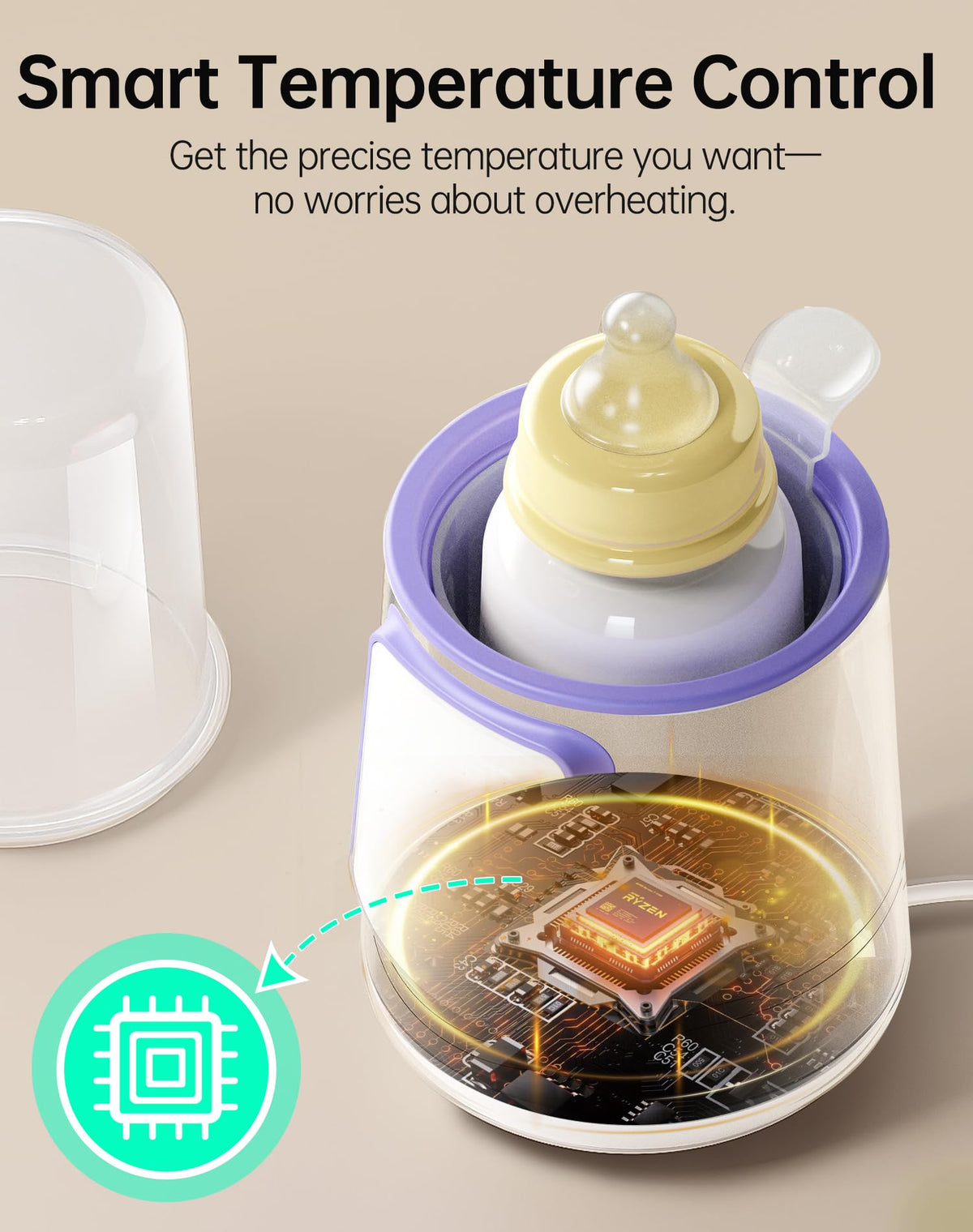 Kumikimi smart warmer demonstrating night mode light