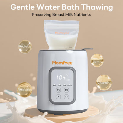 Momfree bottle warmer side profile showing compact design