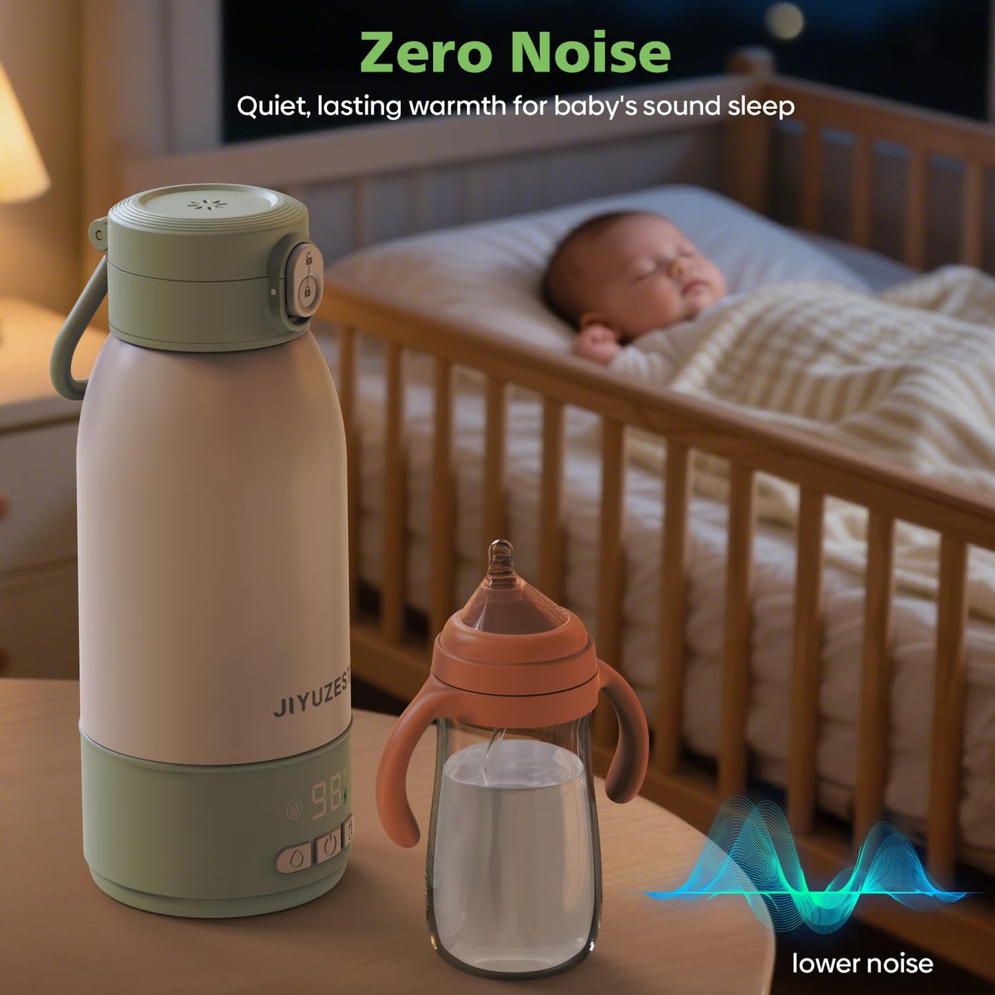 Side profile of Jiyuzest fast heating bottle warmer