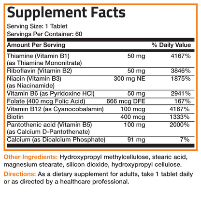 Authentic USA imported Bronson Vitamin B complex supplement displayed on a clean background.
