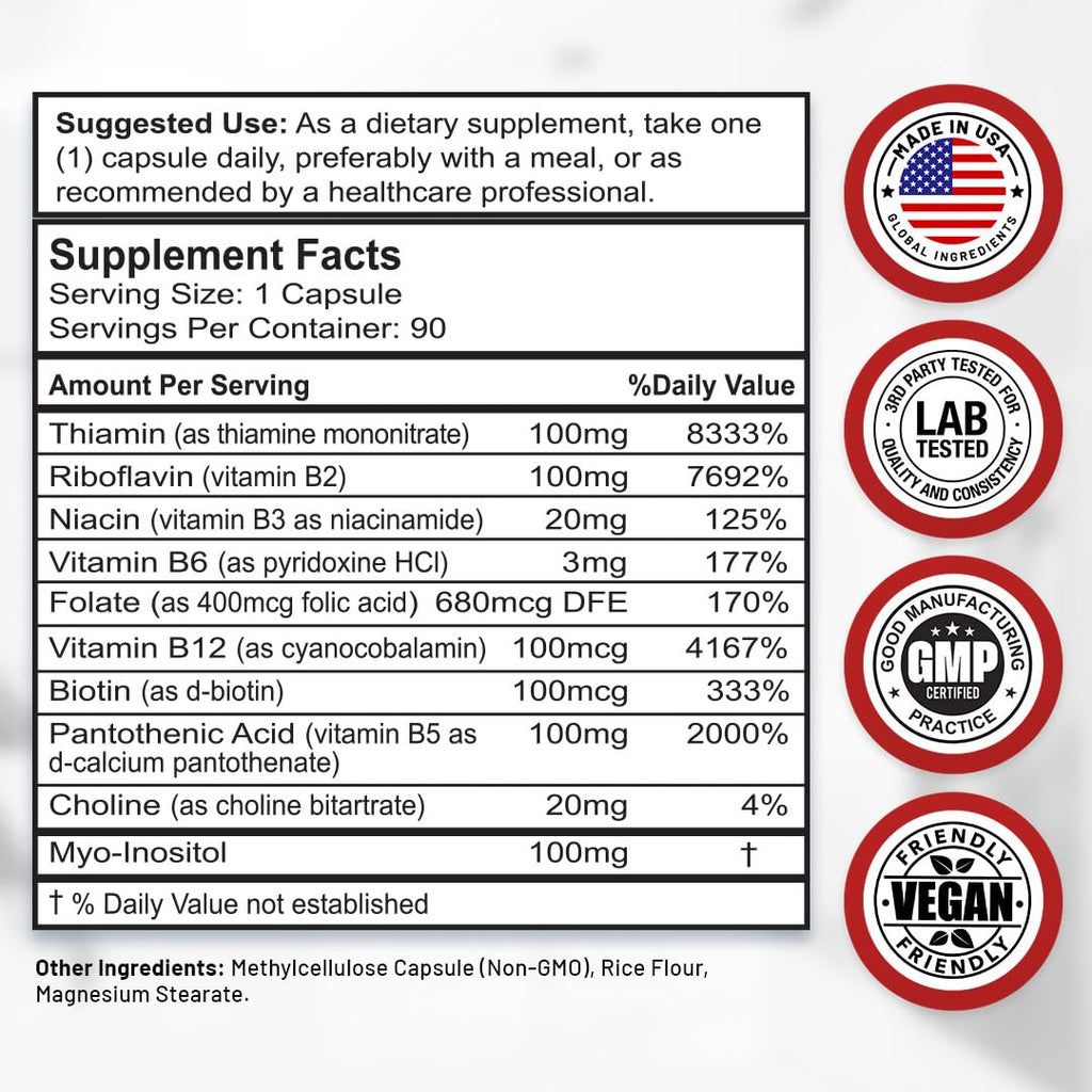 Divine Bounty Super B Complex dietary supplement showing the 10-in-1 formula highlight on the packaging