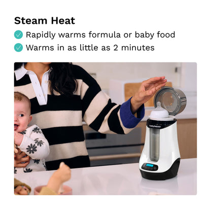 Baby Brezza smartphone app interface on a mobile screen