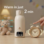 Core Babyze cordless bottle warmer showing portable size