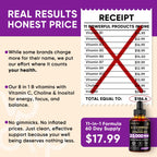 Packaging box and bottle of the authentic USA imported liquid vitamin B complex.