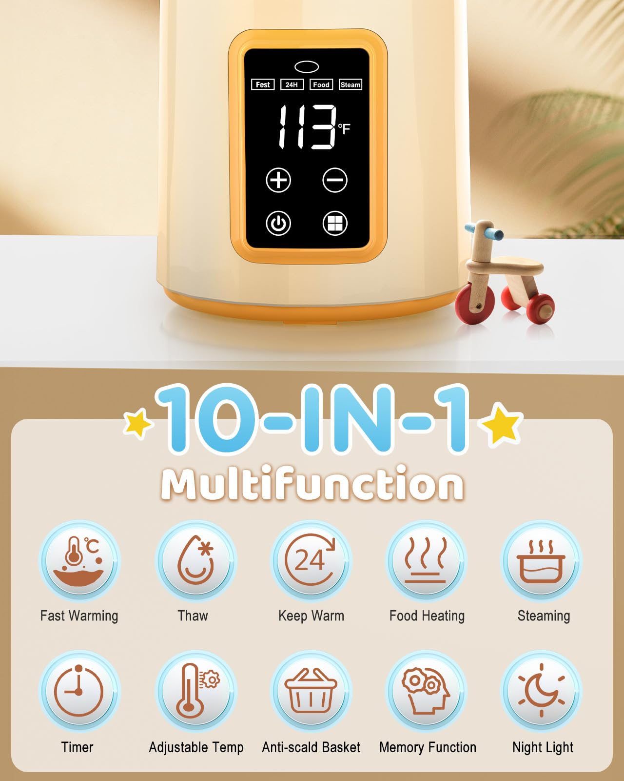 Toolastra BPA-free bottle warmer warming baby food jar