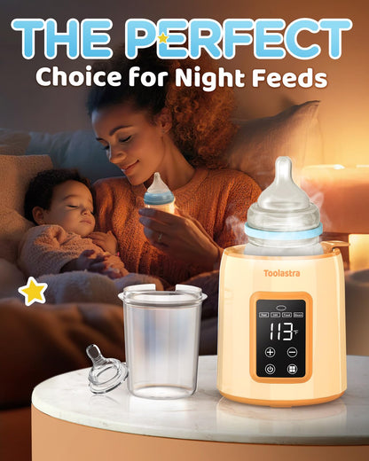 Toolastra bottle warmer showing 24-hour warming mode feature