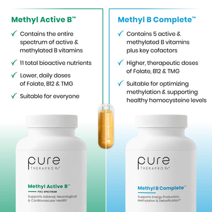 Pure Therapro Rx Methyl B Complete product packaging showing clean allergen free seals