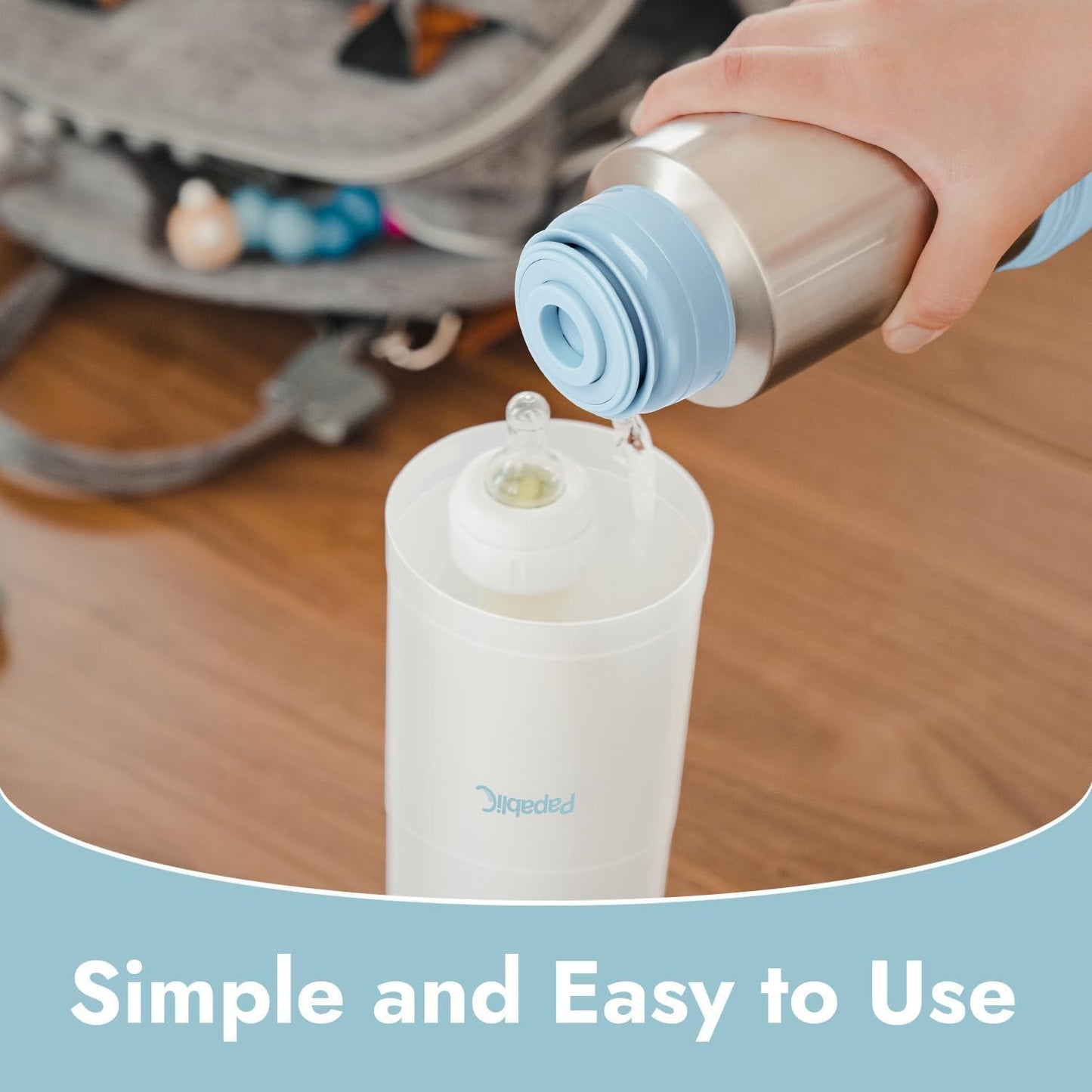 Top view of Papablic bottle warmer lid and internal flask