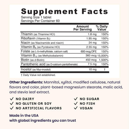 EZ Melts sublingual vitamin B complex supplement for active lifestyles