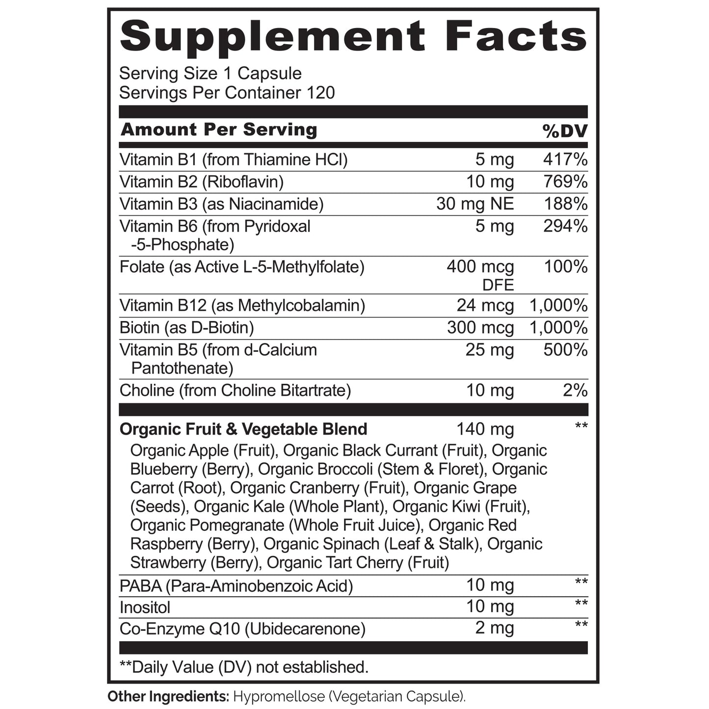 NATURELO whole food vitamin B complex capsules for natural cellular energy