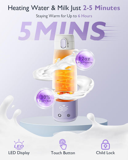 Momfree cordless milk warmer showing stainless steel interior