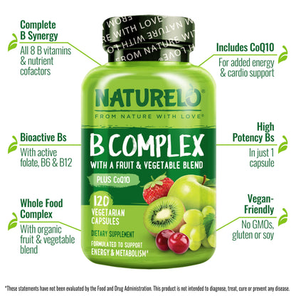 Imported USA NATURELO plant based super B complex vegetarian capsules
