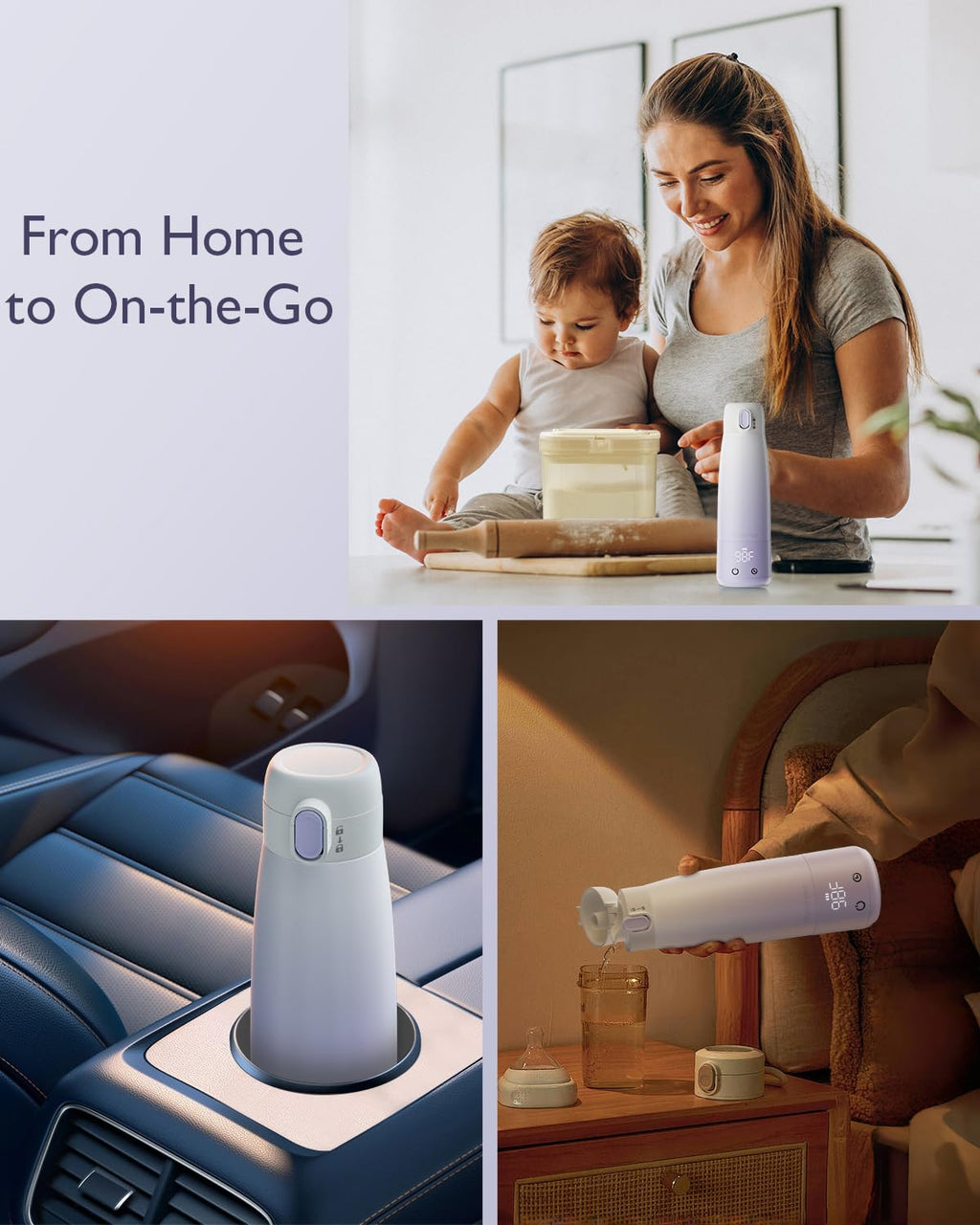 Side profile of Momfree travel baby bottle warmer