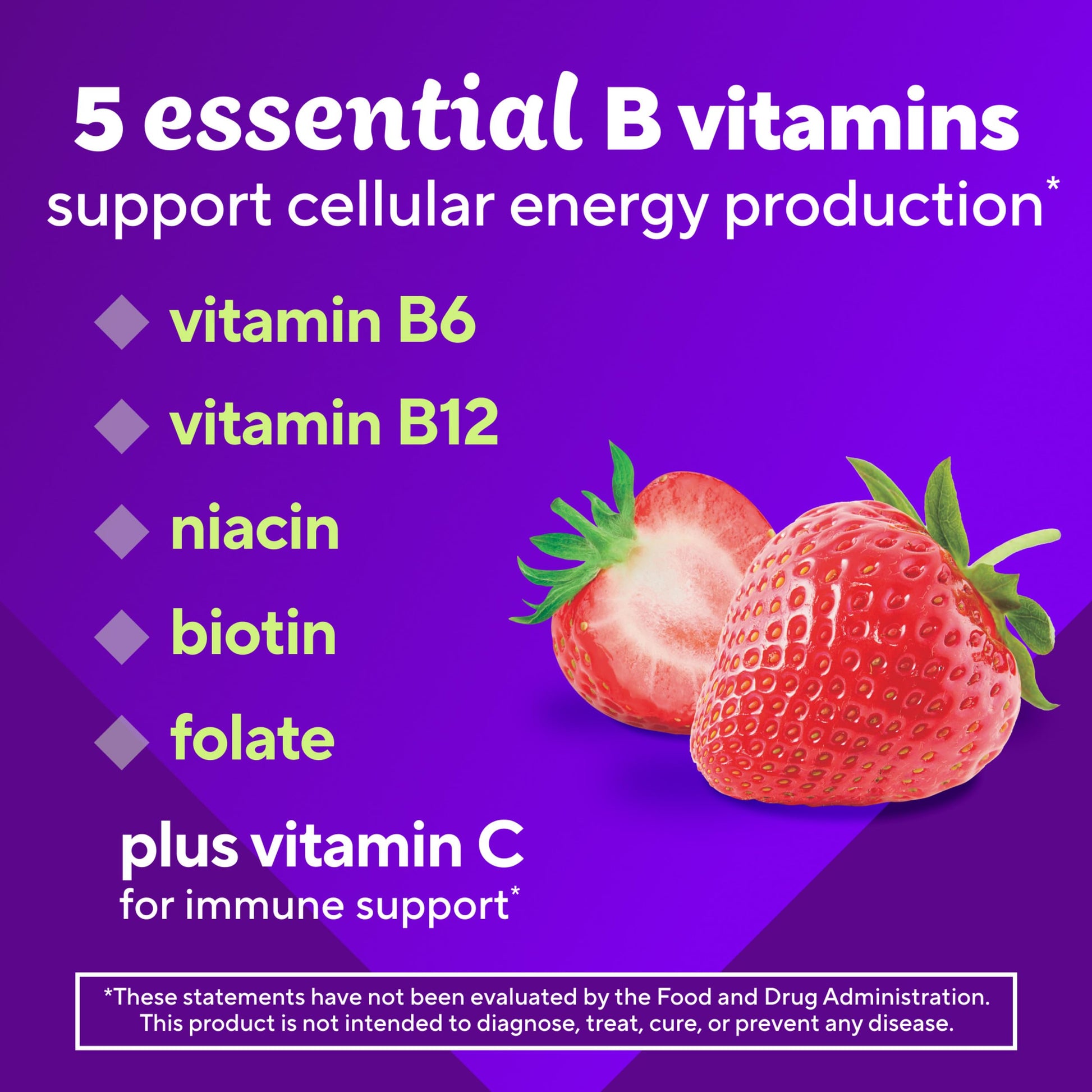 Adult chewable energy supplement gummies imported from the USA