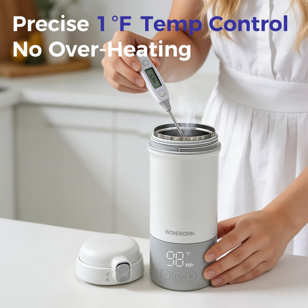 Close up of temperature control on Wondborn baby warmer