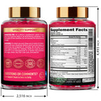 Nutraharmony 8-in-1 B complex supplement bottle showing nutrition facts and clean vegan ingredients list.