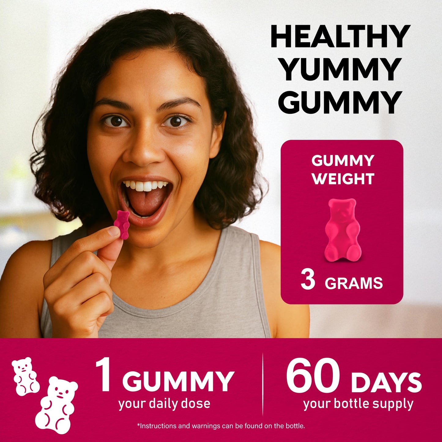 Nutraharmony vegetarian berry flavor vitamins illustrating the soft chewable gummy texture.