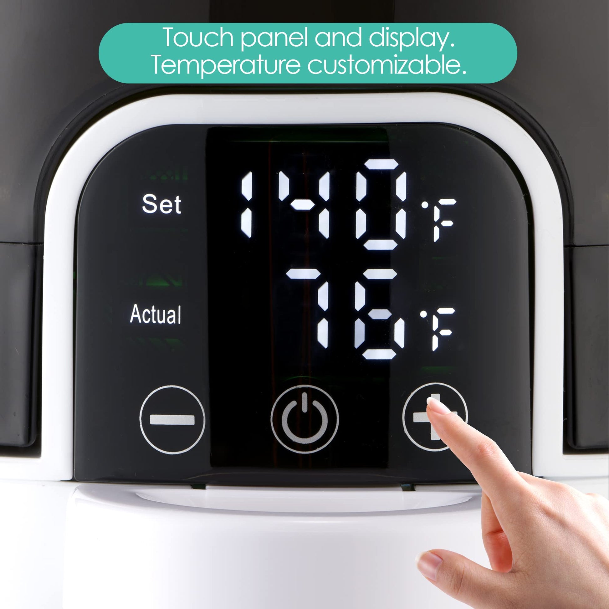 Bellababy formula bottle maker LED touch interface detail