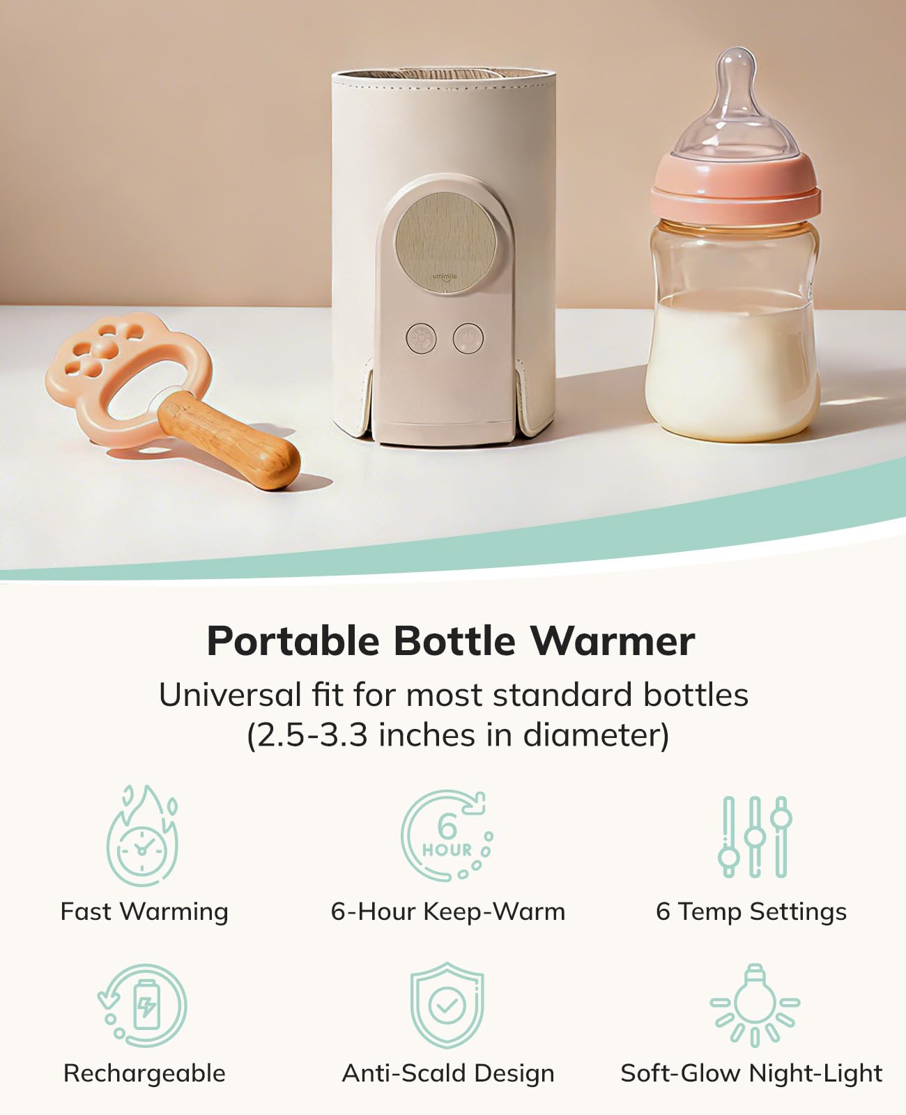 Umimile bottle warmer showing LED temperature display