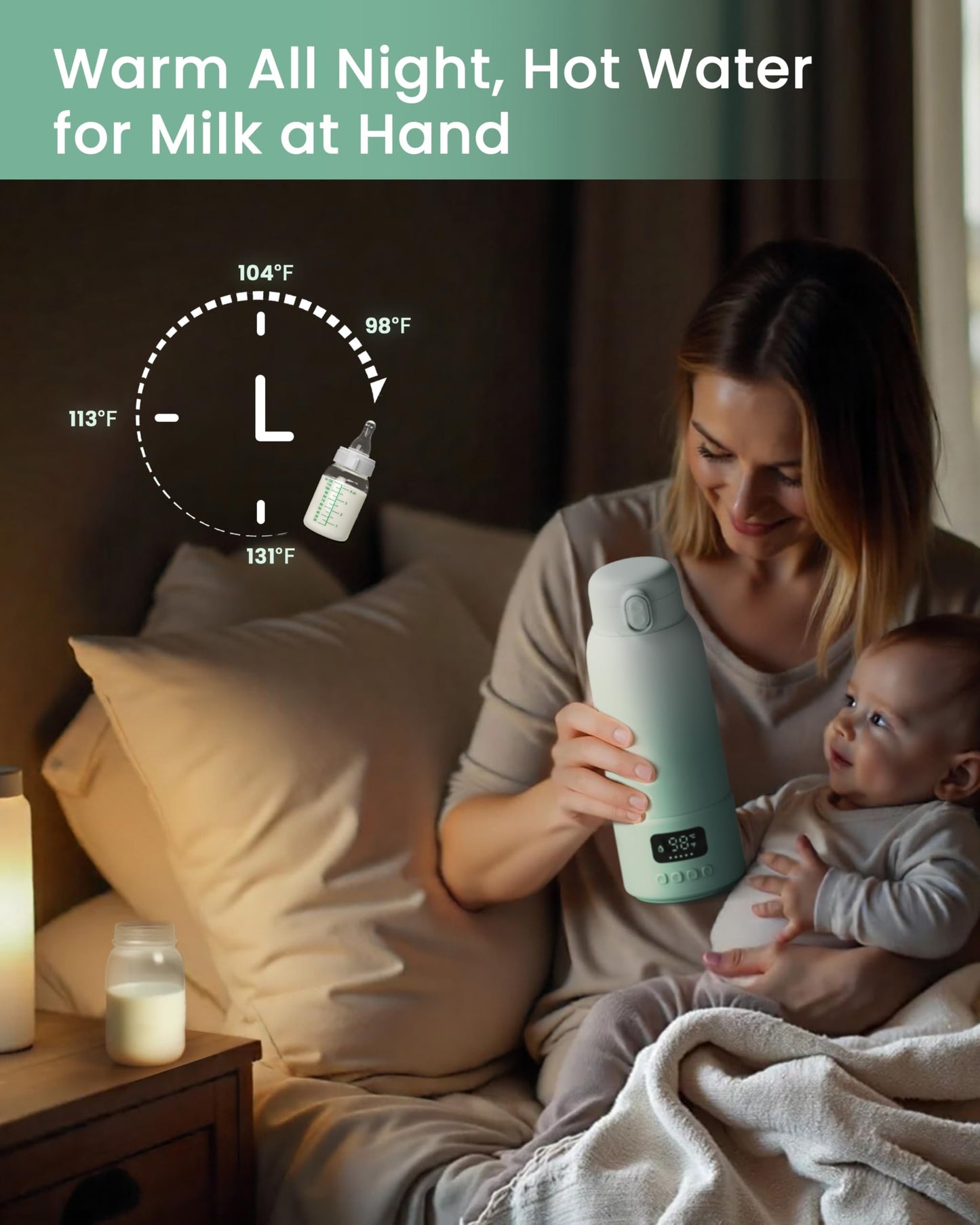 Chunyee bottle warmer showing USB Type-C charging port