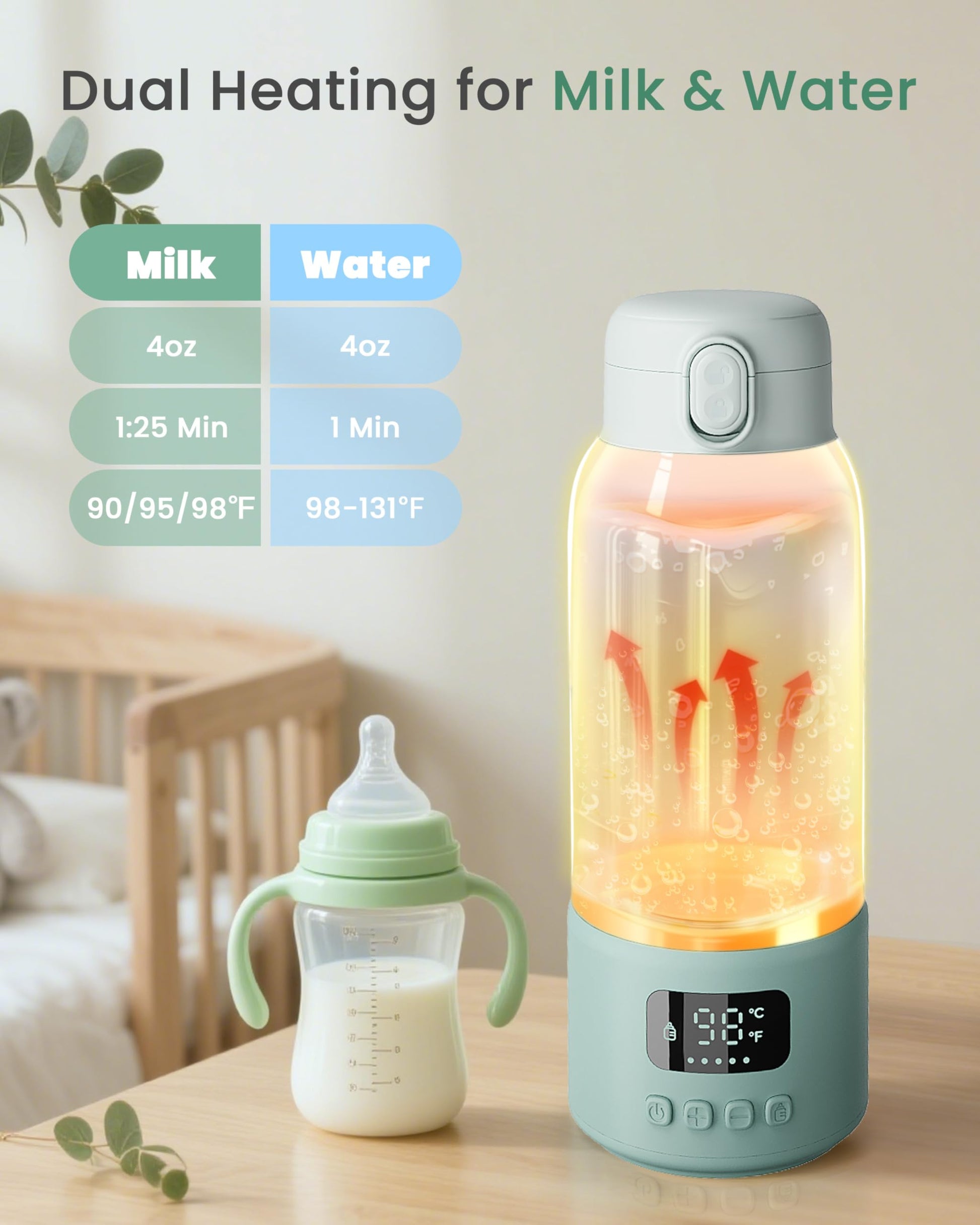 Interior view of Chunyee 316 stainless steel bottle warmer