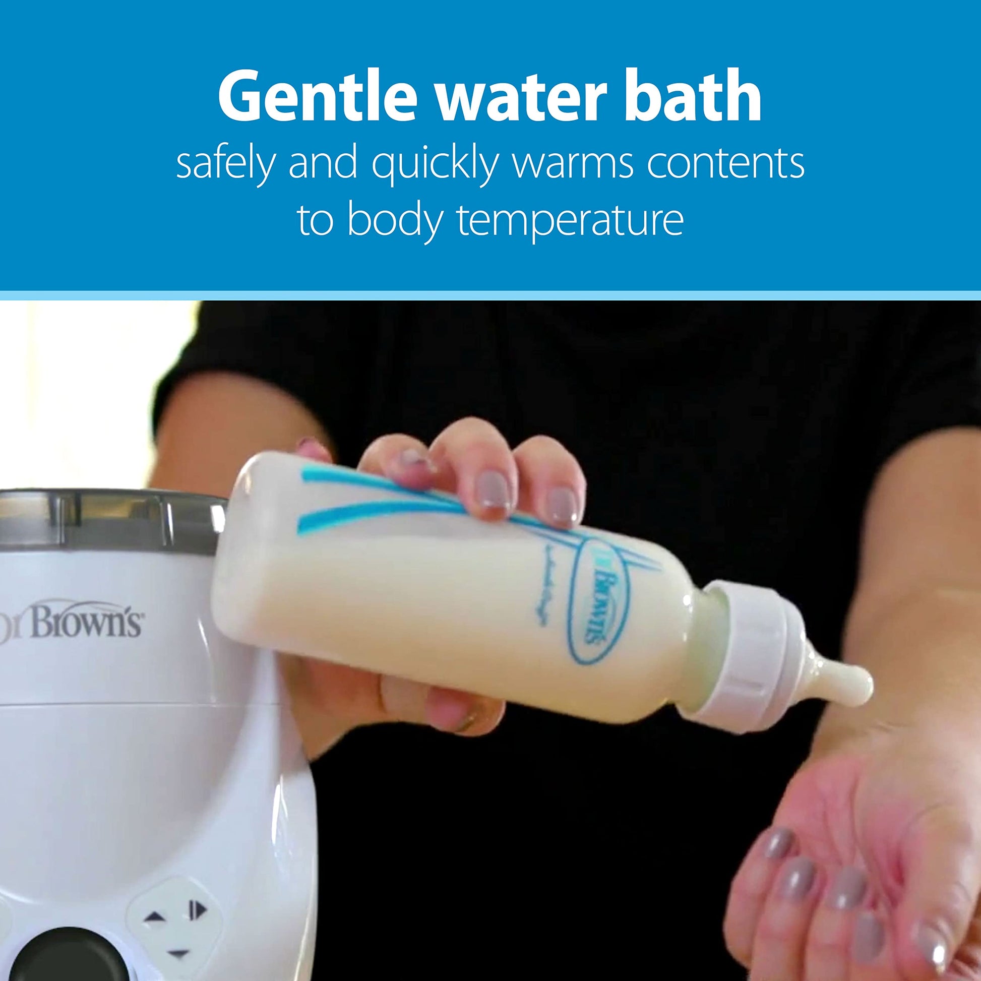 Side profile of Dr. Brown's MilkSPA bottle warmer