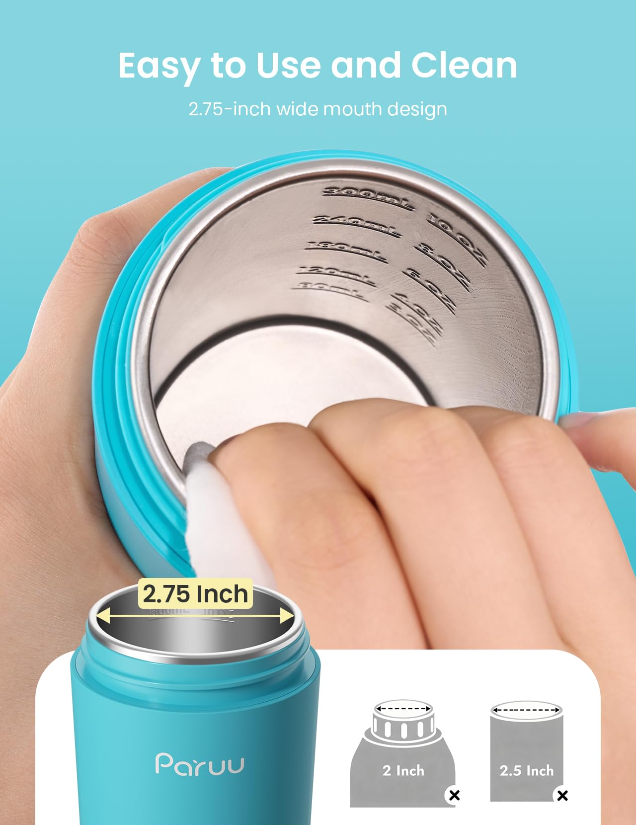 Paruu portable bottle warmer wide mouth design for cleaning