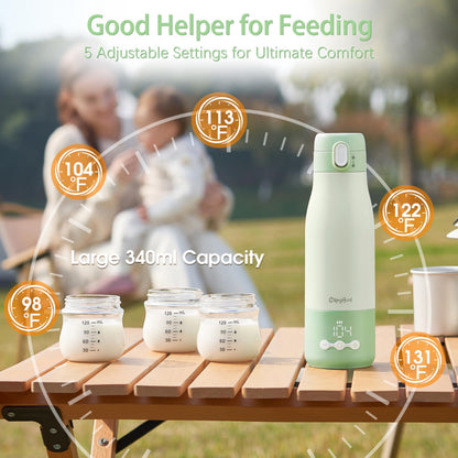 CapyBud travel bottle warmer for breastmilk in a car