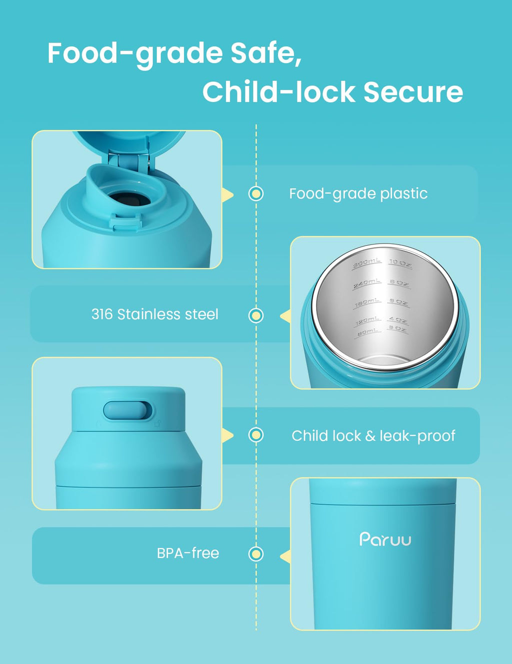 Paruu baby bottle warmer packaging and contents